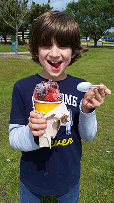 ethan with a snowcone