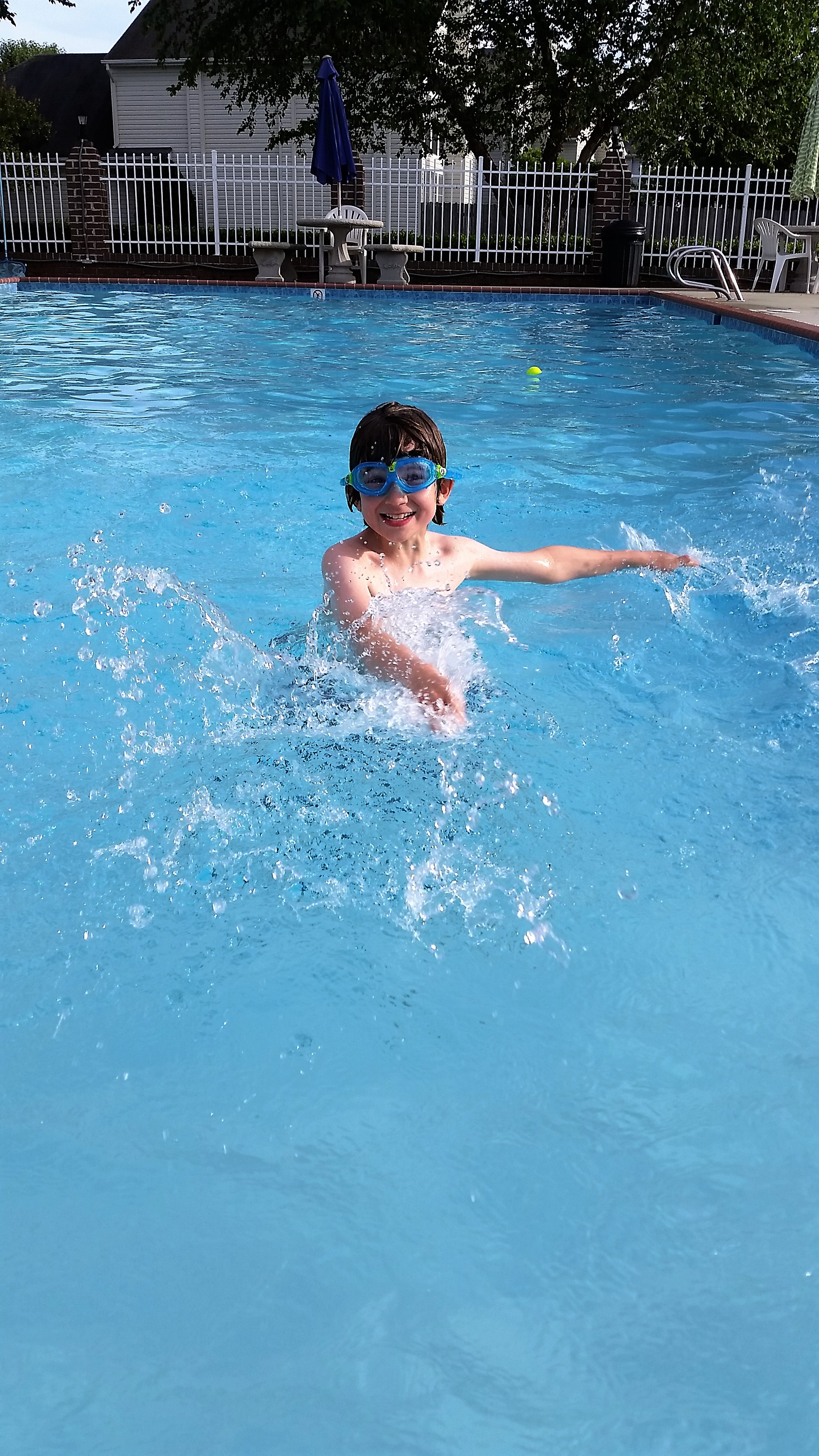 ethan in pool