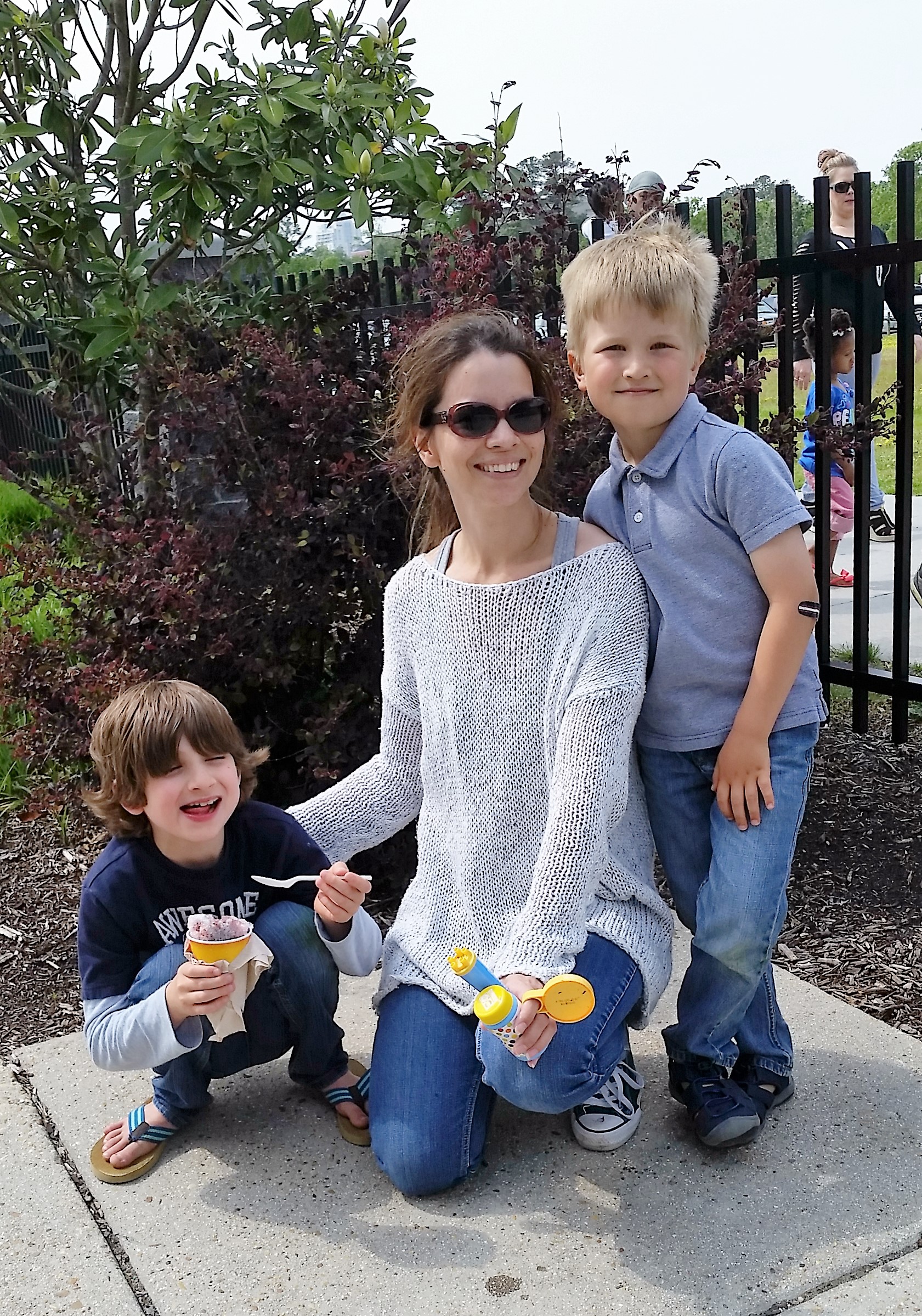 reb with boys at park